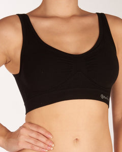 Bamboo Basics bh topje seamless knitted padded bra black dames