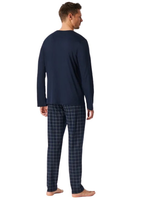 Schiesser pajamas long pants fine interlock nightblue men