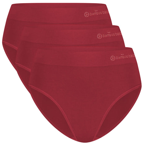 Bamboo Basics slip lot de 3 seamless knitted full brief burgundy femmes