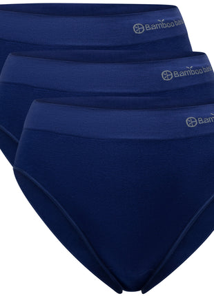 Bamboo Basics slip lot de 3 seamless knitted full brief bleu femmes