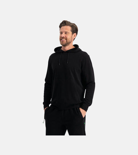 Bamboo Basics knitted hoodie black heren