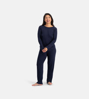 Bamboo Basics pajama long pants blue women