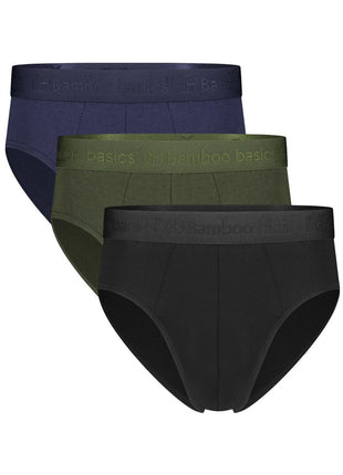 Bamboo Basics slip 3 pack knitted brief black / army / navy heren