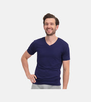 Bamboo Basics t-shirt v-neck 2 pack knitted v-neck t-shirt blue men