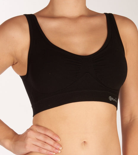 Bamboo Basics bh topje seamless knitted padded bra black dames