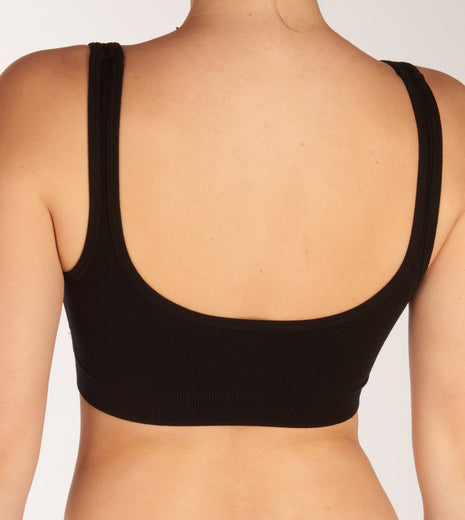 Bamboo Basics bh topje seamless knitted padded bra black dames