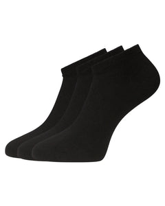 Bamboo Basics enkelsokken 3 paar knitted sneaker socks black unisex