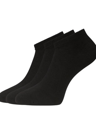 Bamboo Basics enkelsokken 3 paar knitted sneaker socks black unisex