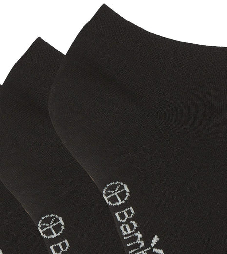 Bamboo Basics enkelsokken 3 paar knitted sneaker socks black unisex
