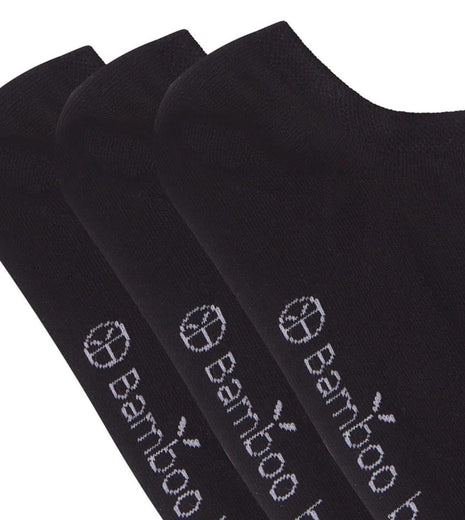 Bamboo Basics kousenvoetjes 3 paar knitted footies black unisex