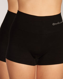 Bamboo Basics short 2 pack seamless knitted light control boxershort black dames