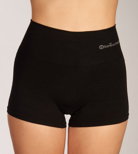 Bamboo Basics short 2 pack seamless knitted light control boxershort black dames