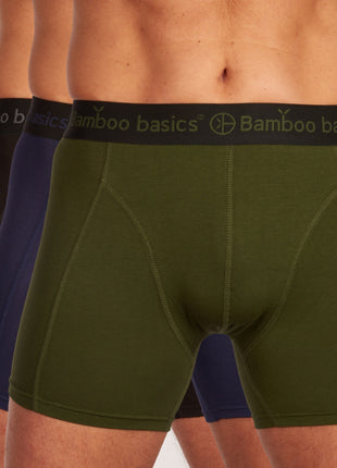 Bamboo Basics short 3 pack knitted boxershorts black / army / navy heren