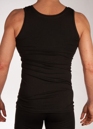 Bamboo Basics singlet 2 pack knitted singlet black heren