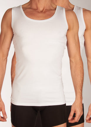 Bamboo Basics singlet 2 pack knitted singlet white heren