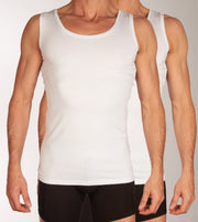 Bamboo Basics singlet 2 pack knitted singlet white men