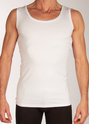 Bamboo Basics singlet 2 pack knitted singlet white heren