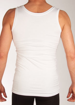 Bamboo Basics singlet 2 pack knitted singlet white heren
