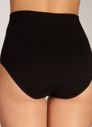 Bamboo Basics slip 2 pack seamless knitted high waisted full brief black dames
