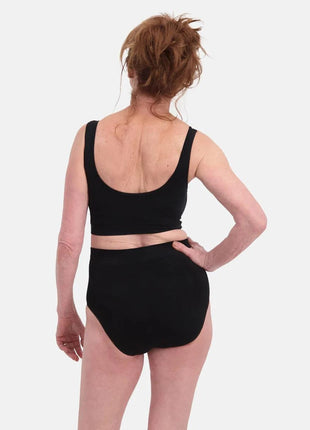 Bamboo Basics slip 2 pack seamless knitted high waisted full brief black dames