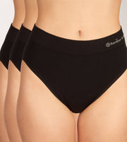 Bamboo Basics briefs 3 pack seamless knitted full brief black women
