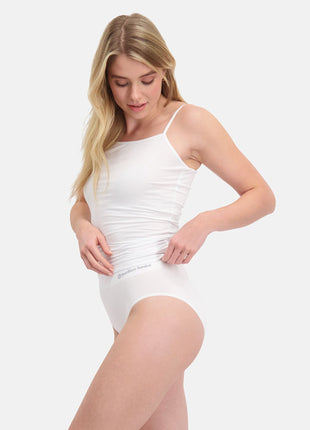 Bamboo Basics slip 3 pack seamless knitted full brief white dames