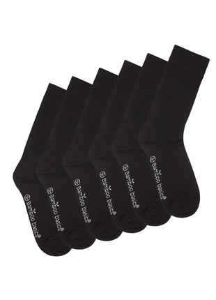 Bamboo Basics sokken 6 paar knitted anklet socks black unisex