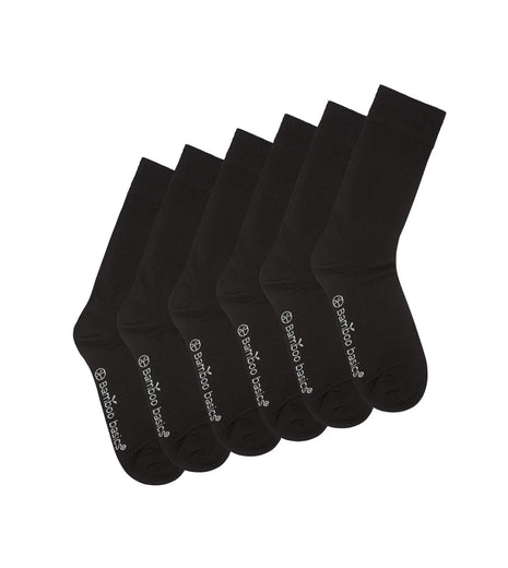 Bamboo Basics sokken 6 paar knitted anklet socks black unisex
