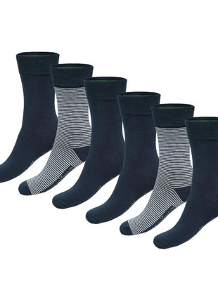 Bamboo Basics sokken 6 paar knitted anklet socks navy print unisex