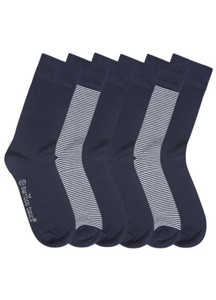 Bamboo Basics sokken 6 paar knitted anklet socks navy print unisex