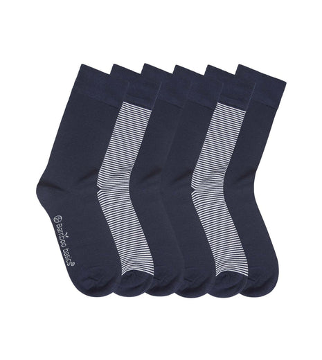 Bamboo Basics sokken 6 paar knitted anklet socks navy print unisex