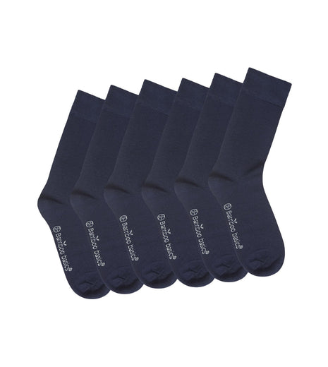 Bamboo Basics sokken 6 paar knitted anklet socks navy unisex