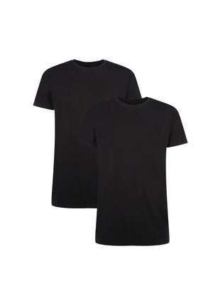 Bamboo Basics t-shirt ronde hals 2 pack knitted r-neck t-shirt black heren