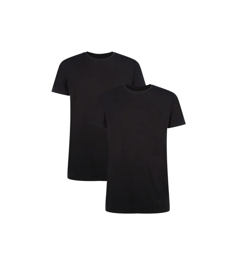 Bamboo Basics t-shirt ronde hals 2 pack knitted r-neck t-shirt black heren
