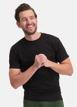 Bamboo Basics t-shirt ronde hals 2 pack knitted r-neck t-shirt black heren