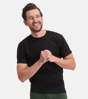 Bamboo Basics t-shirt round neck 2 pack knitted r-neck t-shirt black men