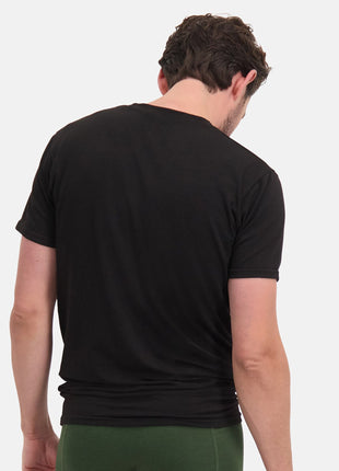 Bamboo Basics t-shirt ronde hals 2 pack knitted r-neck t-shirt black heren