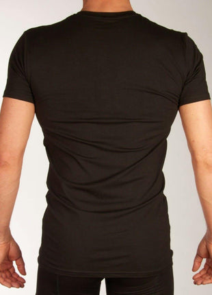 Bamboo Basics t-shirt v-hals 2 pack knitted v-neck t-shirt black heren