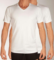 Bamboo Basics t-shirt v-neck 2 pack knitted v-neck t-shirt optical white men