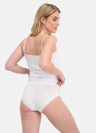 Bamboo Basics topje 2 pack seamless knitted spaghetti top white dames