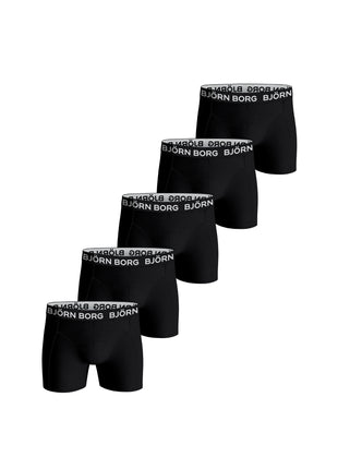 Björn Borg short 5 pack cotton stretch boxer black heren 10004237-MP001 Björn Borg boxer lot de 5 cotton stretch boxer black hommes
