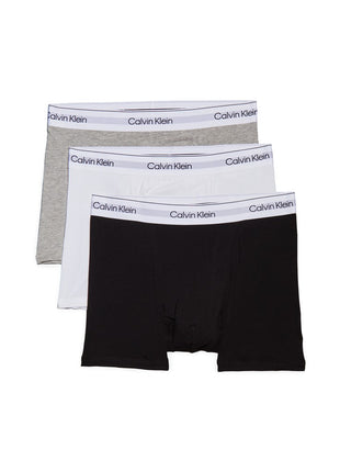 Calvin Klein short 3 pack icon cotton stretch relaxed fit trunks black men