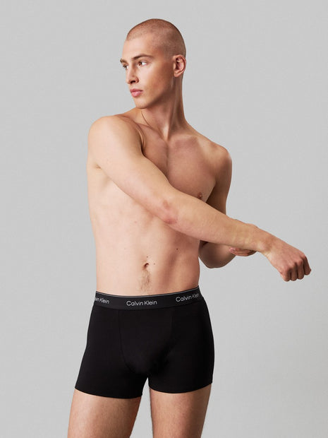 Calvin Klein boxer lot de 3 icon cotton stretch relaxed fit trunks noir hommes