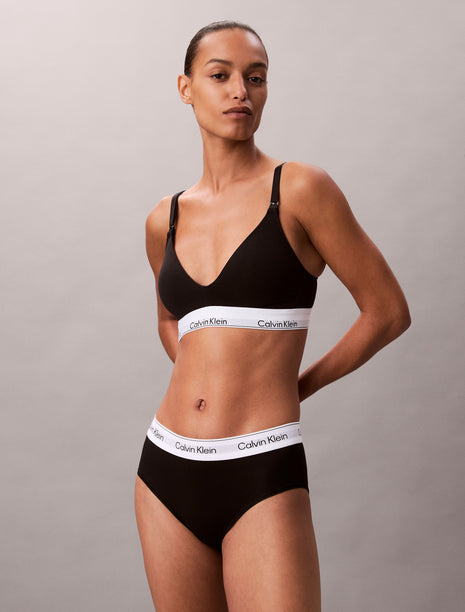 Calvin Klein bra top modern cotton lightly lined triangle maternity bra black women