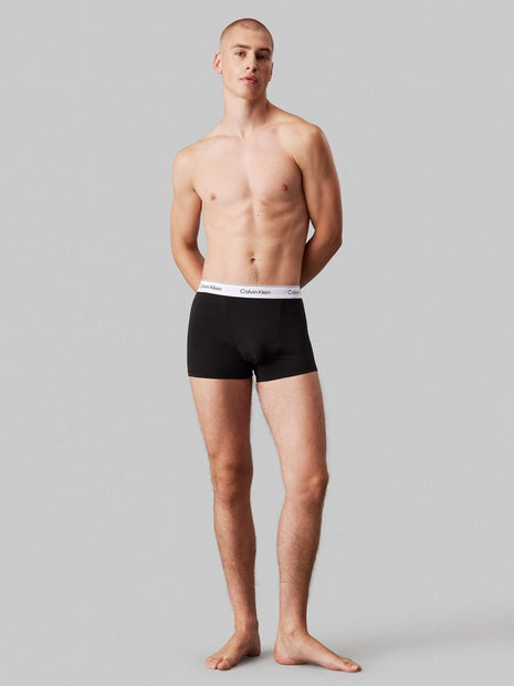 Calvin Klein short 3 pack icon cotton stretch relaxed fit trunks black, glacier, blue bell men