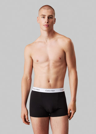 Calvin Klein short 3 pack icon cotton stretch relaxed fit trunks black, glacier, blue bell men