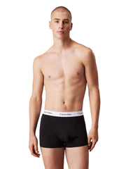 Calvin Klein boxer lot de 3 icon cotton stretch relaxed fit trunks noir, glacier, blue bell hommes