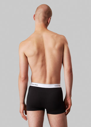Calvin Klein short 3 pack icon cotton stretch relaxed fit trunks black, glacier, blue bell men