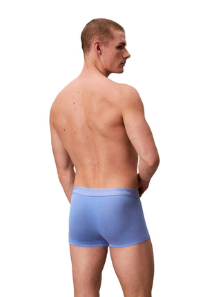 Calvin Klein short 3 pack icon cotton stretch low rise trunks black / glacier / blue bell men