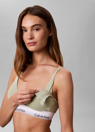 Calvin Klein bralette en coton moderne avec armatures légères pour femme enceinte, coloris menthe pâle